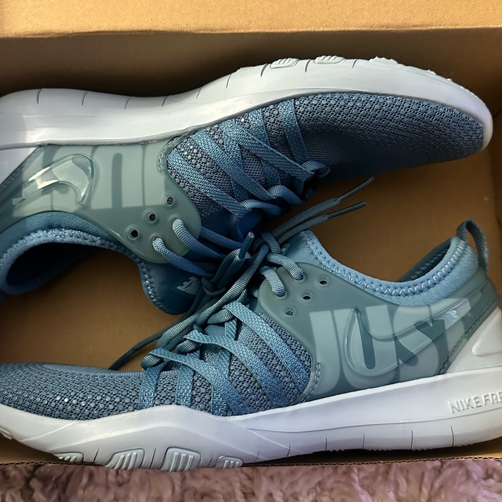 Nike Blue Athletic Shoes with Mesh Design